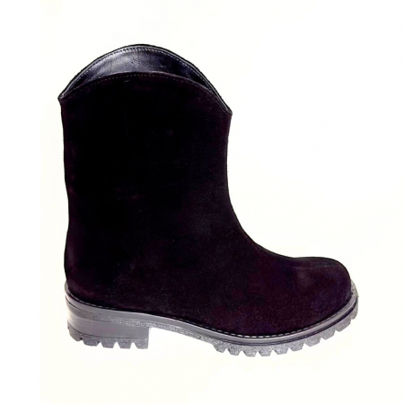 Cizme - Cizme scurte din piele intoarsa Black Coral