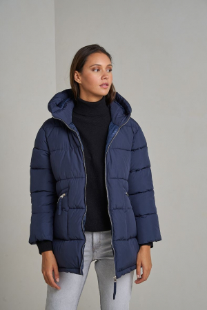 Geaca dama bleumarin oversized cu gluga, Liva [3]