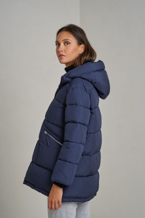 Geaca dama bleumarin oversized cu gluga, Liva [1]