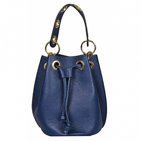 Gentuta tip bucket din piele naturala albastra Alcina [0]