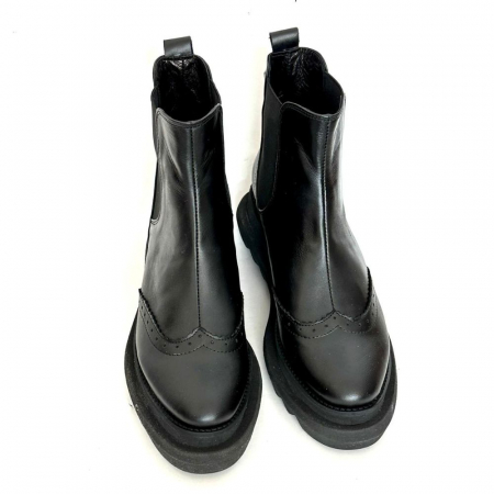 Ghete dama din piele naturala cu talpa extralight Black Linda [2]