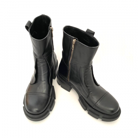 Ghete dama din piele naturala Black Andra [1]