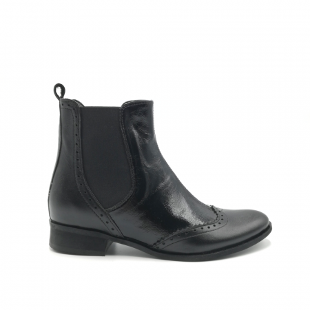 Ghete si Botine - Ghete dama negre din piele Linda