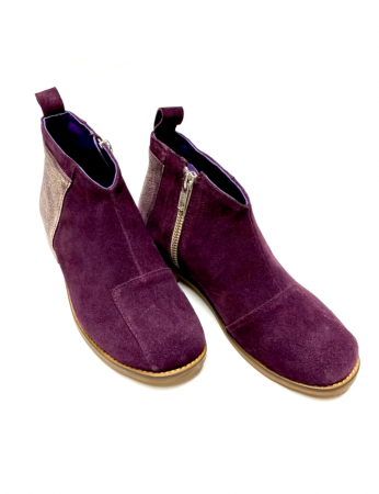 Ghete din piele intoarsa cu talpa joasa Mavi Burgundy [1]