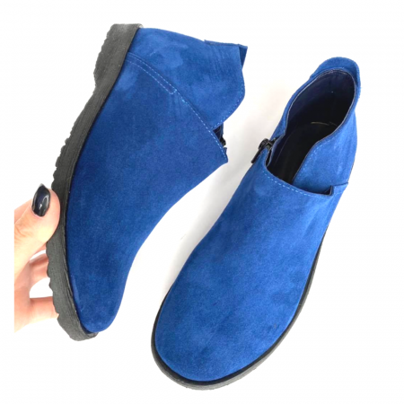 Ghete din piele intoarsa cu talpa joasa Blue Edna [1]