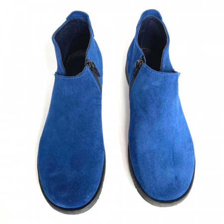 Ghete si Botine - Ghete din piele intoarsa cu talpa joasa Blue Edna