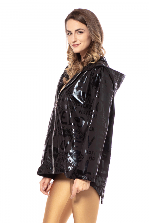 Jacheta impermeabila din fas metalizat negru [3]