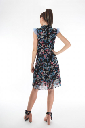 Rochie casual din voal cu imprimeu multicolor [1]