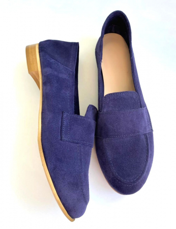 Mocasini din piele intoarsa indigo Dori [2]