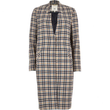 Palton dama cu buzunare in carouri [2]