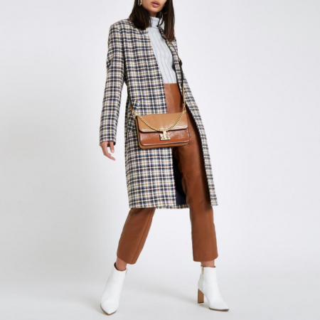 Palton dama cu buzunare in carouri [0]