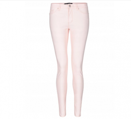 Pantaloni elastici skinny roz cu aspect sidefat, 42 [2]
