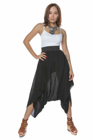 Pantaloni - Pantaloni Funky din panza topita neagra