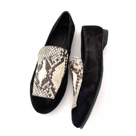 Pantofi cu talpa joasa din piele intoarsa Black Snake [1]