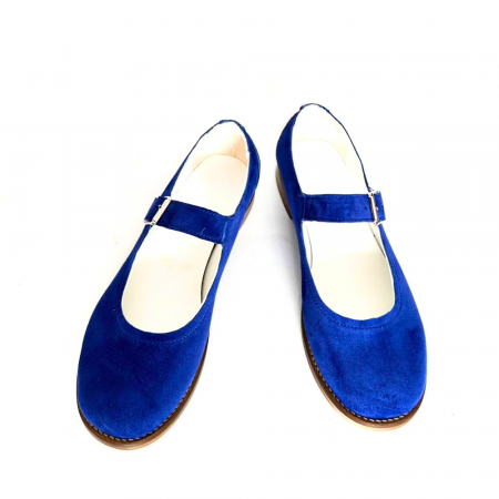 Incaltaminte - Pantofi dama din piele naturala cu bareta Dara Blue