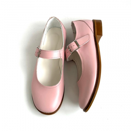 Incaltaminte - Pantofi dama din piele naturala cu bareta Dara Pink