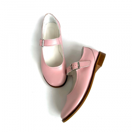 Pantofi dama din piele naturala cu bareta Dara Pink [2]