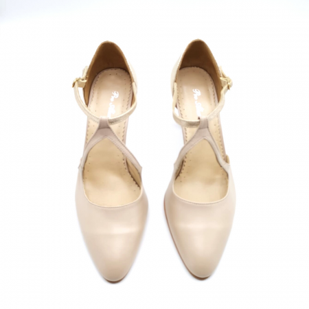 Pantofi dama nude cu toc stiletto auriu Lidia, 38 [4]