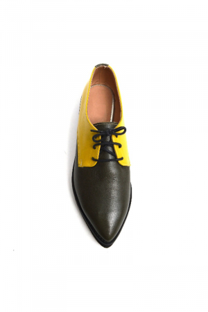 Pantofi dama Oxford din piele naturala Yellow Mirror, 37 [2]