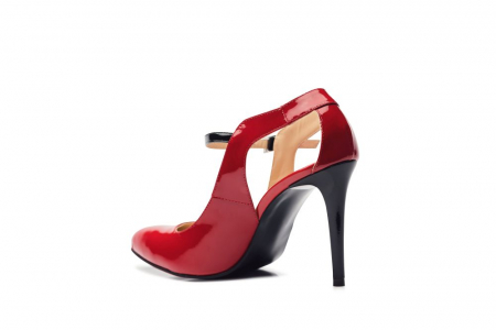 Pantofi dama stiletto din piele lacuita rosii CA07 [3]
