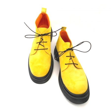 Ghete din piele intoarsa cu talpa joasa Yellow Maraj [4]