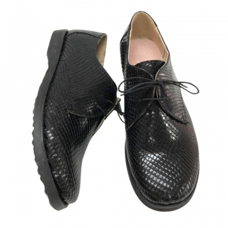 Incaltaminte - Pantofi din piele Oxford Pax Negru Texturat