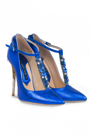 Pantofi Mihai Albu din piele metalizata Blue Stealth T [1]