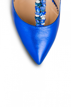 Pantofi Mihai Albu din piele metalizata Blue Stealth T [3]