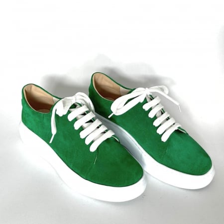 Sneakersi - Pantofi sport dama din piele intoarsa cu talpa usoara Vale Green