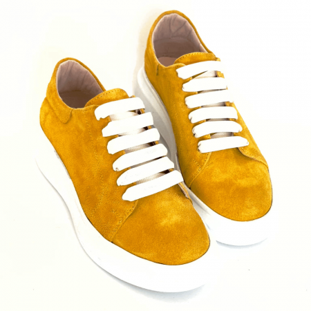 Pantofi sport dama din piele intoarsa cu talpa usoara Vale Yellow [1]