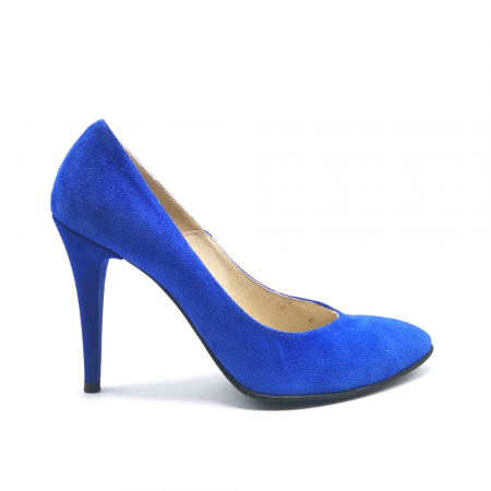Pantofi stiletto albastru electric din piele intoarsa Izza, 40 [0]