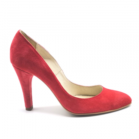 Pantofi stiletto rosii din piele intoarsa Izza, 40 [0]