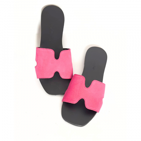 Papuci dama din piele naturala Mia Fucsia [2]
