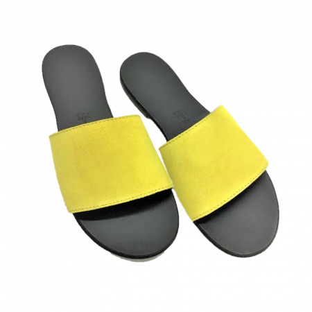 Sandale - Papuci de dama din piele Elisa Yellow