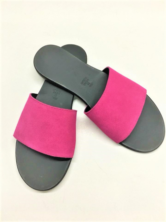 Sandale - Papuci de dama din piele Elisa Fuchsia