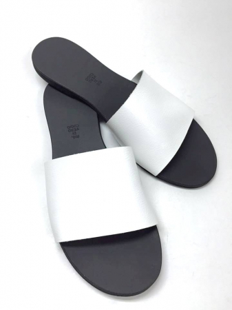 ⚡ LIVRARE IMEDIATĂ! - Papuci de dama din piele White Elisa, 39 si 40