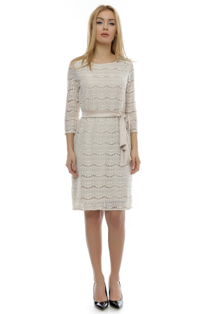 Rochii - Rochie dama din dantela bej RO154