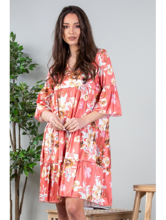 Rochie lejera cu imprimeu floral Coral Yvesse [0]