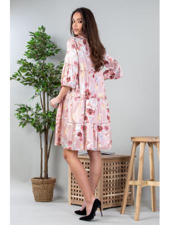 Rochie lejera cu imprimeu floral Roz Yvesse [2]