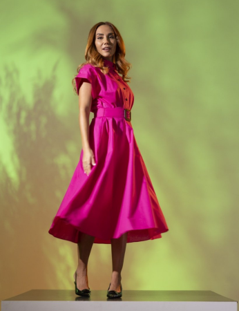 Rochie midi din bumbac cu maneci raglan Ilona [1]