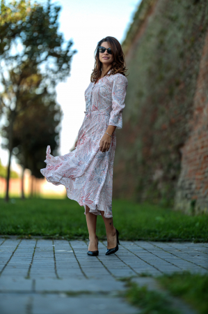 Rochie midi cu nasturi si volanase, Arcassi [2]