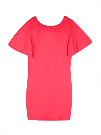 Rochie casual din jerse cu maneci evazate fucsia [4]