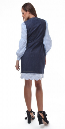Rochie sarafan petrecuta din denim [1]