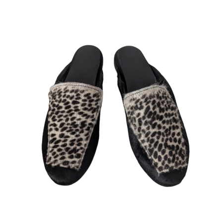 Saboti dama din piele de ponei cu imprimeu animal print Ivon [2]