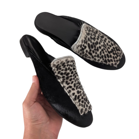 Saboti dama din piele de ponei cu imprimeu animal print Ivon [1]