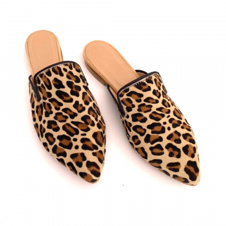 Saboti dama din piele de ponei cu imprimeu animal print Sole, 41 [3]