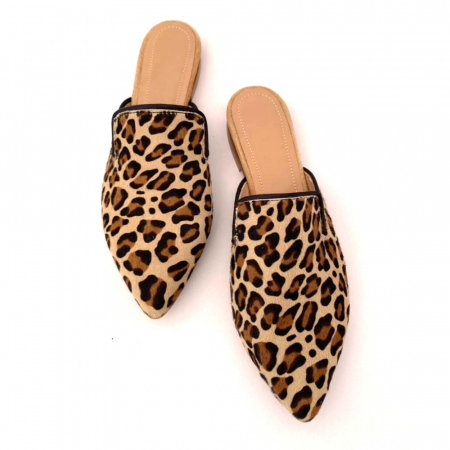 Saboti dama din piele de ponei cu imprimeu animal print Sole, 41 [2]