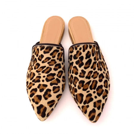 ⚡ LIVRARE IMEDIATĂ! - Saboti dama din piele de ponei cu imprimeu animal print Sole, 41