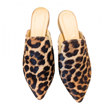 Incaltaminte - Saboti dama din piele de ponei cu imprimeu animal print Sole