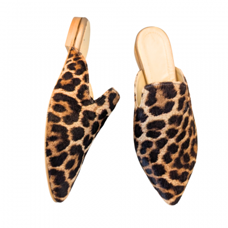 Saboti dama din piele de ponei cu imprimeu animal print Sole [1]